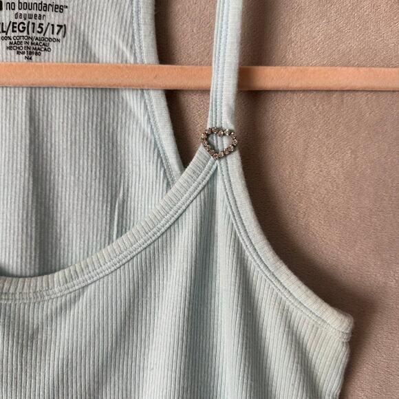 Vintage Y2K Cami Tank Top Rhinestones Blue McBling 2000s Medium - Picture 1 of 4